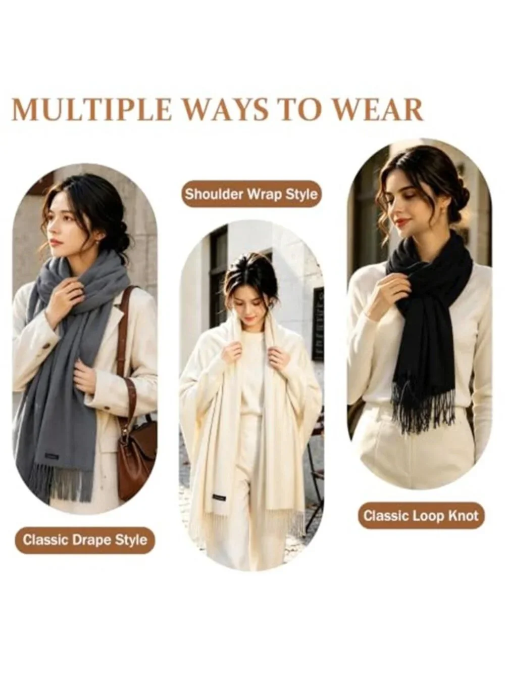 Womens Pashmina Shawl Wraps for Evening Dress Scarf Blanket Wedding Bridal